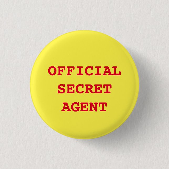 Badge Rond 2,50 Cm Bouton "Agent Secret/Espion" (Devant)