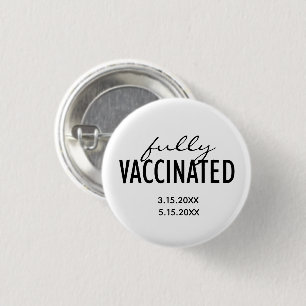 Badge Rond 2,50 Cm Bouton Ajouter des dates entièrement vaccinées