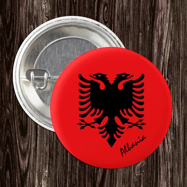 Badge Rond 2,50 Cm Bouton Albanie, mode drapeau albanais patriotique (Créateur téléchargé)