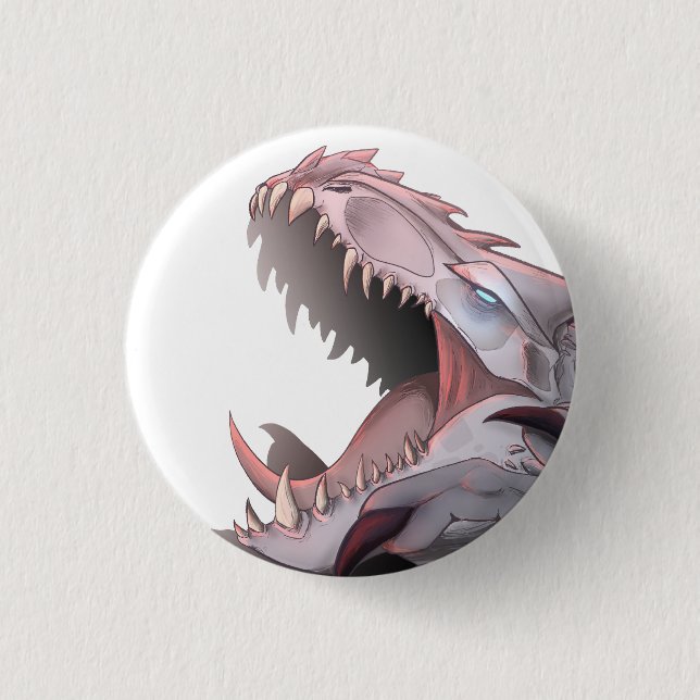 Badge Rond 2,50 Cm Bouton AlbinoTyrant (Devant)