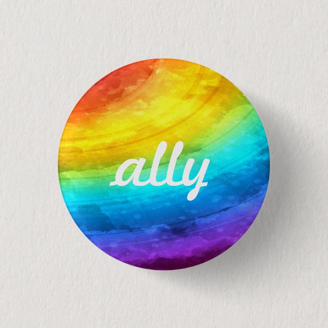 Badge Rond 2,50 Cm Bouton Ally LGBTQ+ (Devant)
