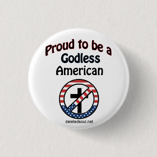 Badge Rond 2,50 Cm Bouton américain athée