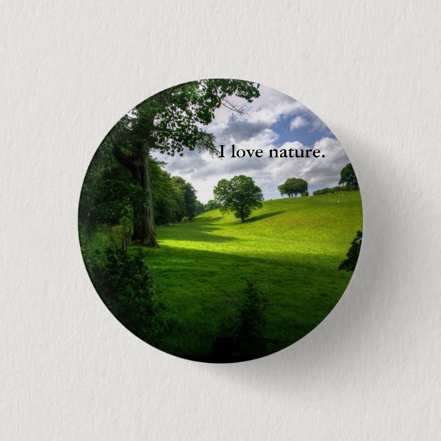 Badge Rond 2,50 Cm Bouton Amour Nature (Devant)
