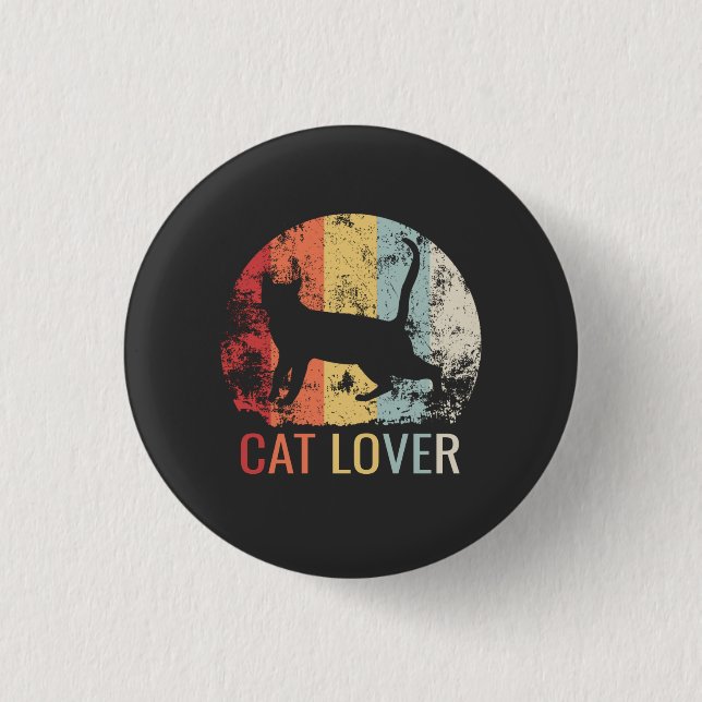 Badge Rond 2,50 Cm Bouton Amoureux des chats (Devant)