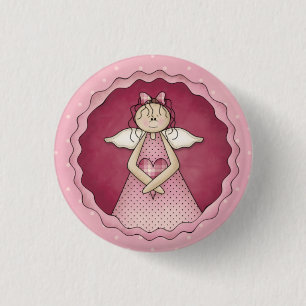 Badge Rond 2,50 Cm Bouton Angel