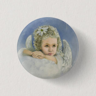 Badge Rond 2,50 Cm Bouton Angel de Noël
