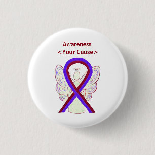 Badge Rond 2,50 Cm Bouton Angel du ruban de sensibilisation au violet