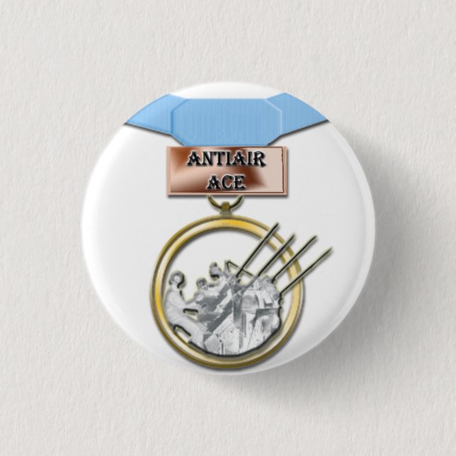 Badge Rond 2,50 Cm Bouton anti-aérien de médaille d'as (Devant)