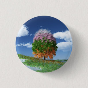 Badge Rond 2,50 Cm Bouton Arborescence de saison