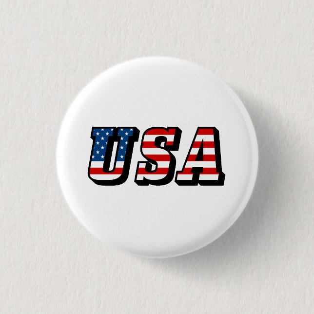 Badge Rond 2,50 Cm Bouton arrière du texte de l'indicateur USA (Devant)