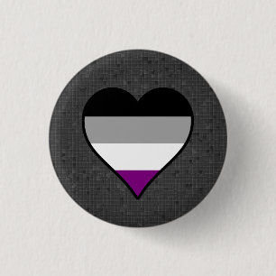 Badge Rond 2,50 Cm Bouton asexuel de coeurs de fierté