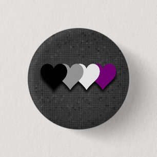 Badge Rond 2,50 Cm Bouton asexuel de coeurs de fierté