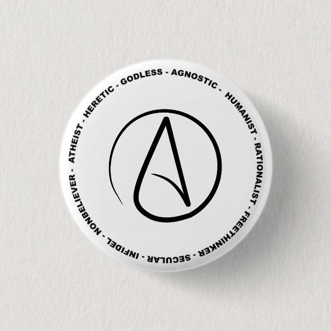 Badge Rond 2,50 Cm Bouton athée (Devant)