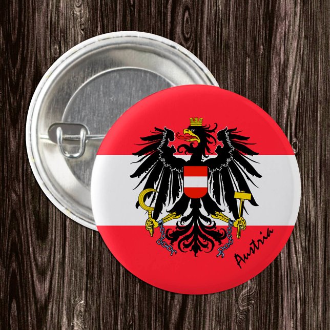 Badge Rond 2,50 Cm Bouton Autriche, mode drapeau autrichien patriotiq (Créateur téléchargé)