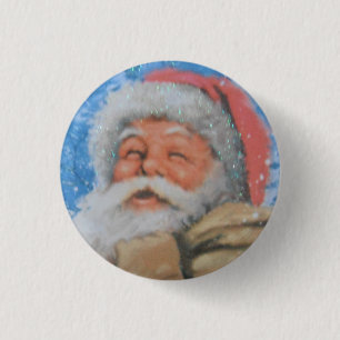 Badge Rond 2,50 Cm Bouton avec Père Noël