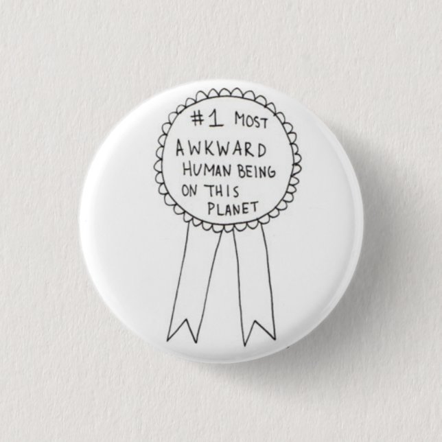 Badge Rond 2,50 Cm Bouton Awkward (Devant)