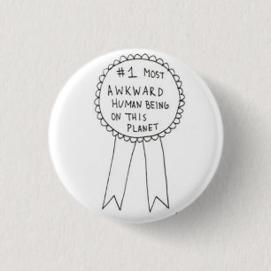 Badge Rond 2,50 Cm Bouton Awkward