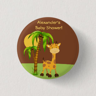 Badge Rond 2,50 Cm Bouton Baby shower de la Giraffe mignonne