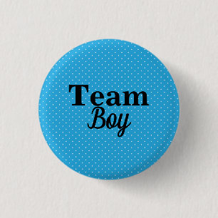 Badge Rond 2,50 Cm Bouton Baby shower Pois bleu Team Boy