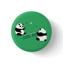 Bouton Badminton Pandas / Épingle / Insigne