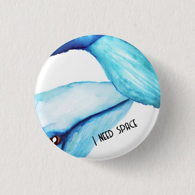 Badge Rond 2,50 Cm Bouton Baleine (Devant)