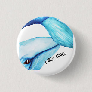 Badge Rond 2,50 Cm Bouton Baleine
