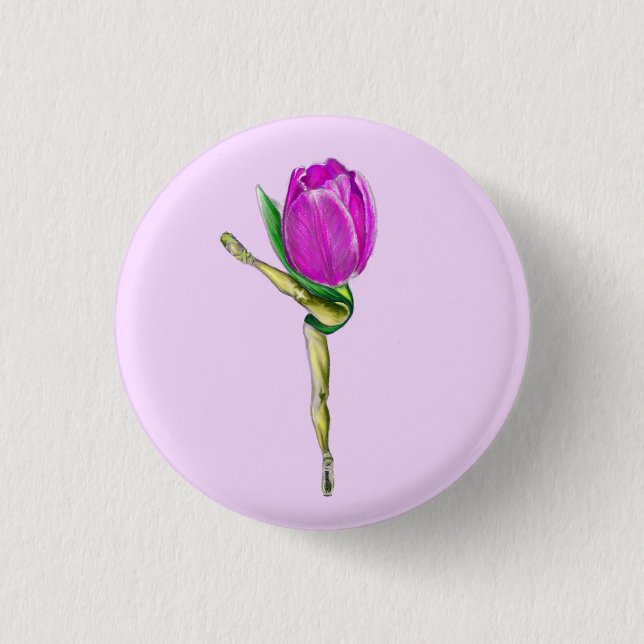 Badge Rond 2,50 Cm Bouton Ballerina Tulip Ballet Dancer (Devant)