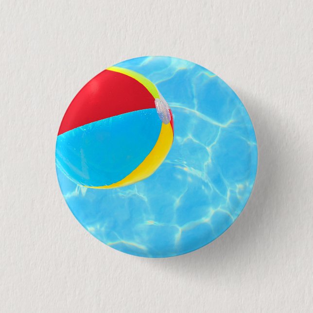 Badge Rond 2,50 Cm Bouton Beach Ball (Devant)