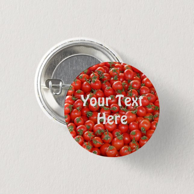 Badge Rond 2,50 Cm Bouton Beaucoup de tomates (Devant & derrière)