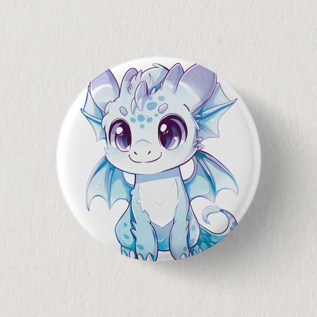 Badge Rond 2,50 Cm Bouton Bébé Dragon (Devant)