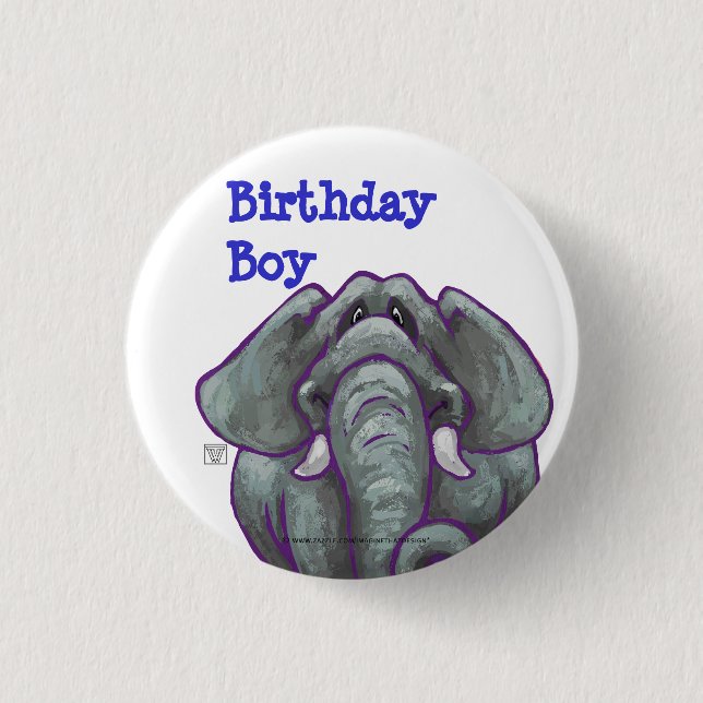 Badge Rond 2,50 Cm Bouton bébé éléphant (Devant)