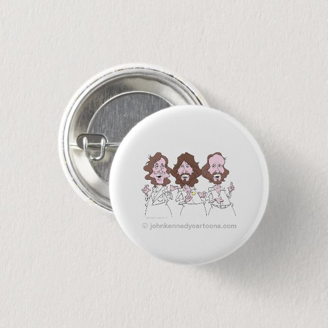 Badge Rond 2,50 Cm Bouton Bee Gees (Devant & derrière)
