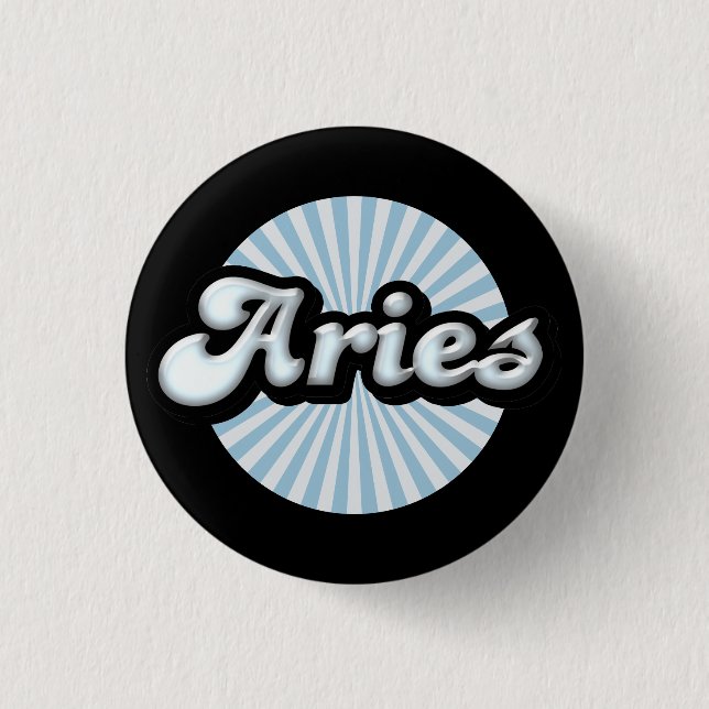 Badge Rond 2,50 Cm Bouton Bélier Zodiac Rétro (Devant)