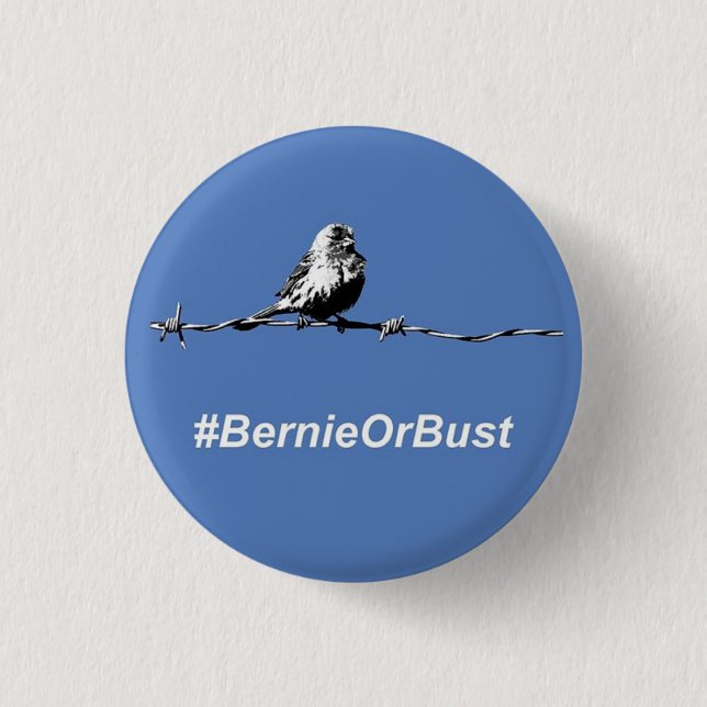 Badge Rond 2,50 Cm Bouton Bernie Ou Bust (Devant)