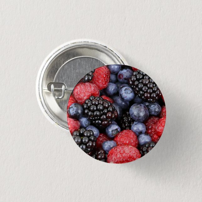 Badge Rond 2,50 Cm Bouton Berries d'été (Devant & derrière)