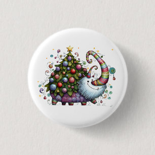 Badge Rond 2,50 Cm Bouton Bête d'arbre de Noël