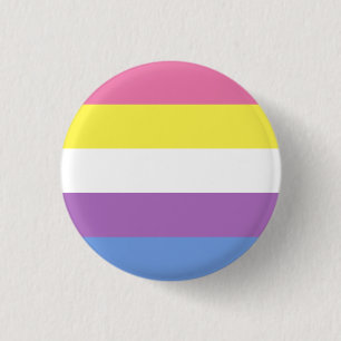 Badge Rond 2,50 Cm Bouton Bigender Pride (Jaune)