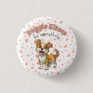 Badge Rond 2,50 Cm Bouton Bisous de Toutou