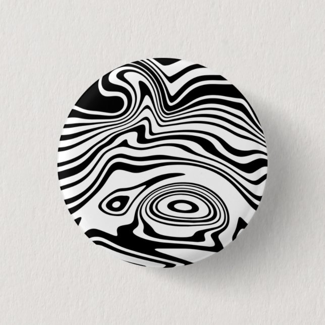 Badge Rond 2,50 Cm Bouton blanc noir des vagues Abstraites - personna (Devant)