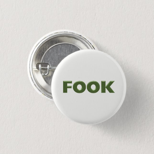 Badge Rond 2,50 Cm Bouton blanc petit Fook (Devant & derrière)