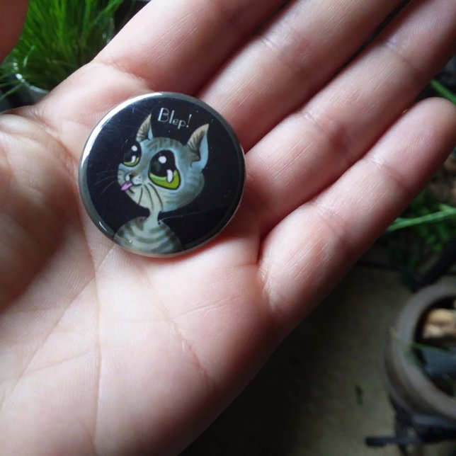 Badge Rond 2,50 Cm Bouton Blep Cat (Adorable Blep Cat button!)