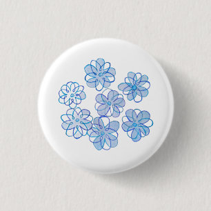 Badge Rond 2,50 Cm Bouton Bleu