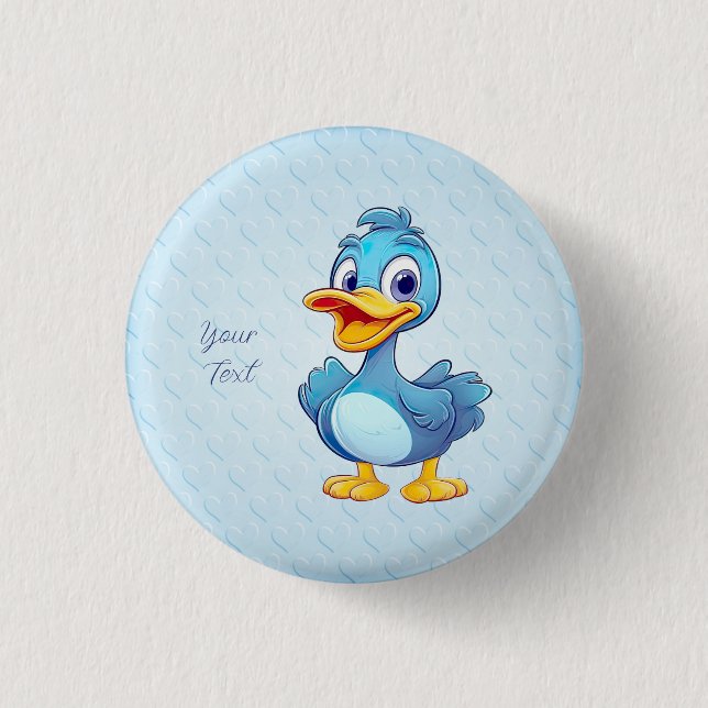 Badge Rond 2,50 Cm Bouton Bleu Canard (Devant)