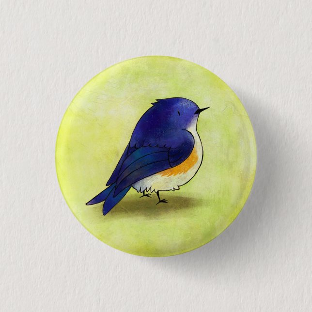 Badge Rond 2,50 Cm Bouton bleu de birdie (Devant)