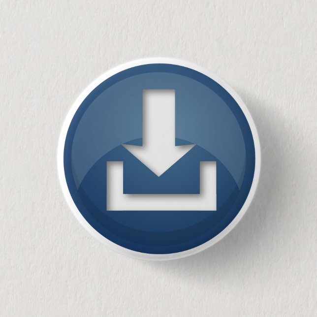 Badge Rond 2,50 Cm Bouton bleu de bouton (Devant)