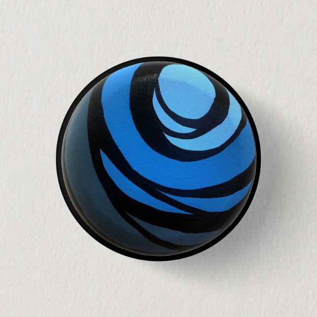 Badge Rond 2,50 Cm Bouton bleu de Chakra (Devant)