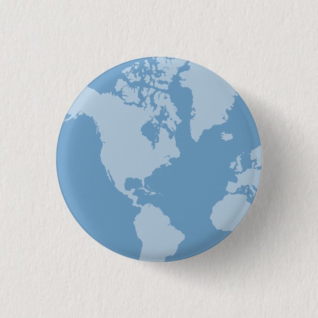 Badge Rond 2,50 Cm Bouton bleu de la terre (Devant)