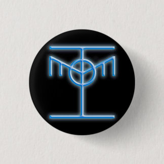Badge Rond 2,50 Cm Bouton bleu de lueur d'icône morale de pirate