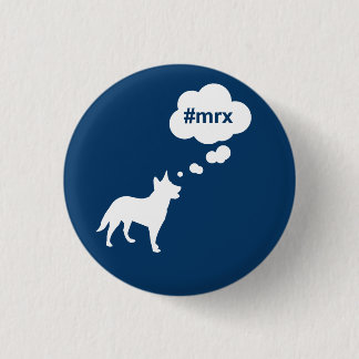 Badge Rond 2,50 Cm Bouton bleu de #mrx et de chien