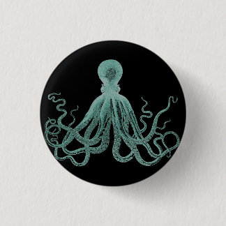 Badge Rond 2,50 Cm Bouton bleu de poulpe